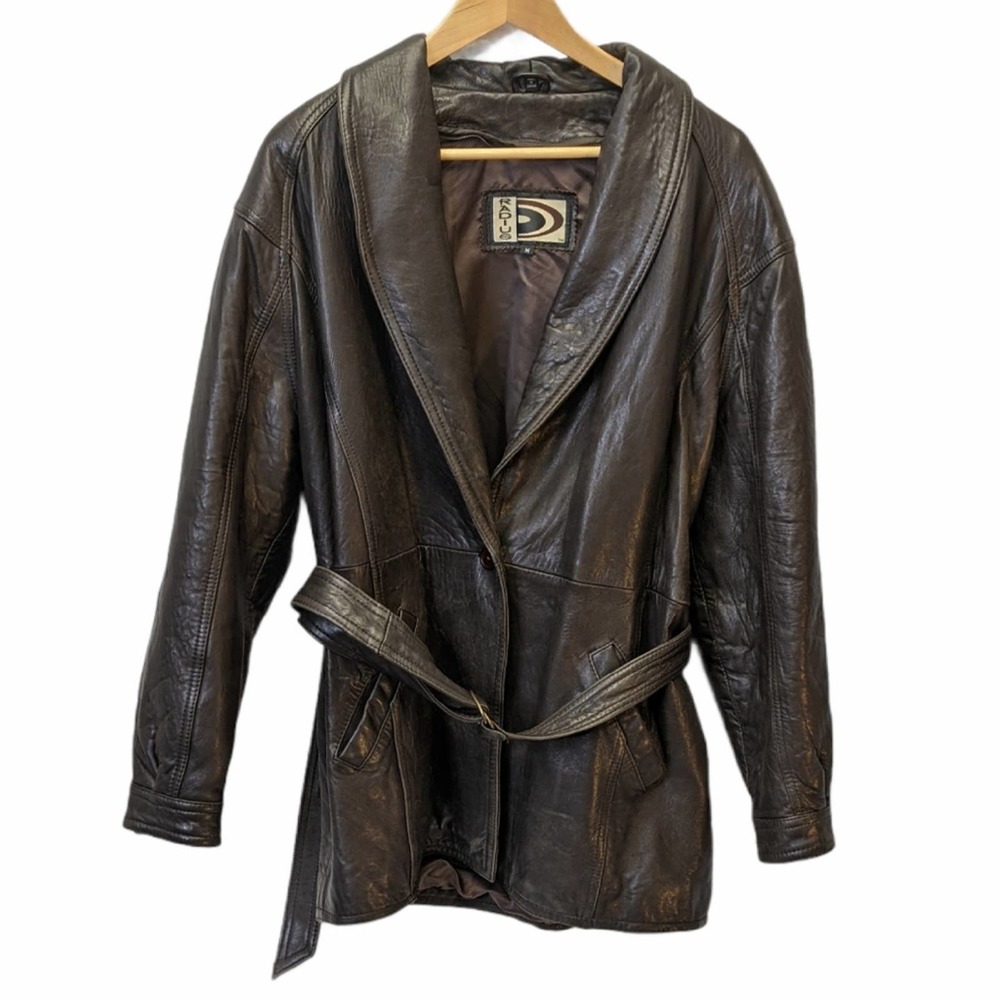 Radius Women's brown leather coat size M